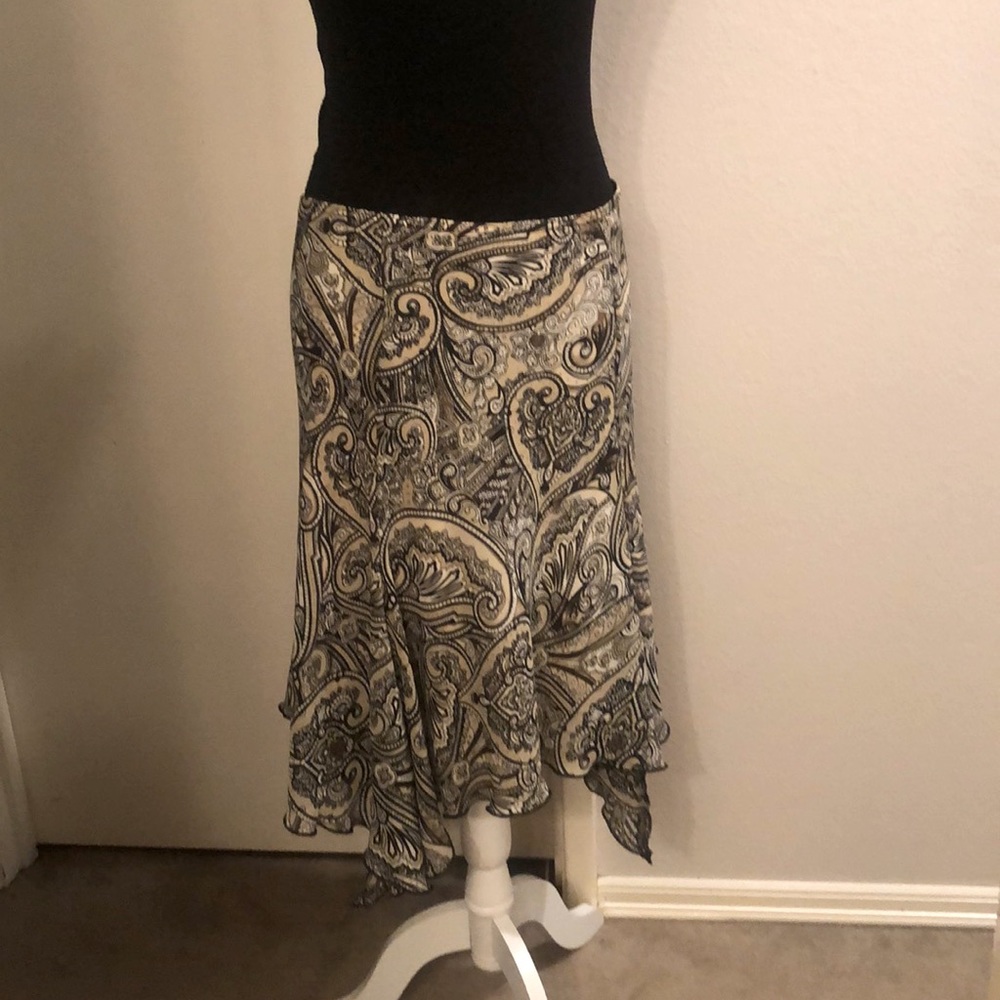 Paisley Handkerchief Hem Skirt